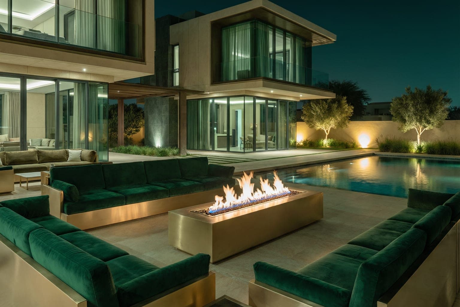 The Evening Terrace, Outdoor Lounge + Fire Pit + Decking